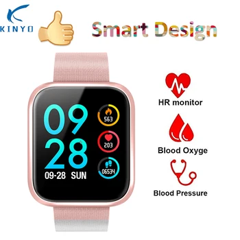 

KINYO smart wristband blood pressure blood oxygen smart bracelet ip68 waterproof fitness band women men smart watch pk fitbits