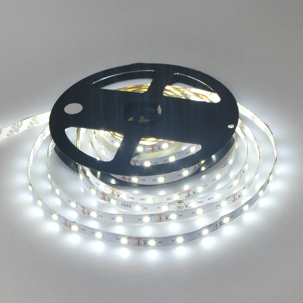 1 рулон 5 м 2835 3528 SMD более яркий чем 5050 5630 Светодиодная лента светильник DC12V