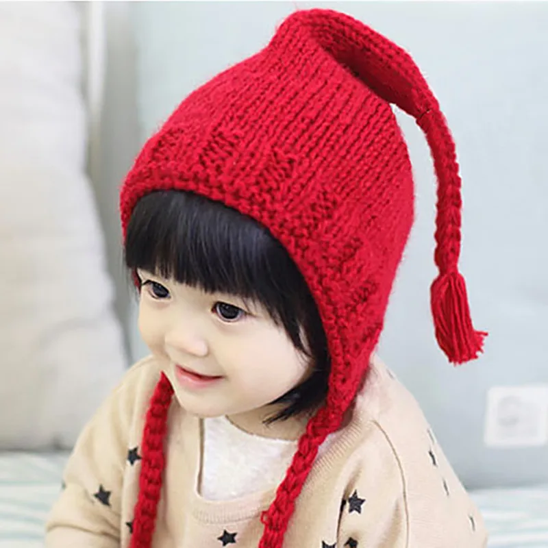 Для новорожденных зимняя теплая шапочка ручной работы шапка вязаная Шапки Фотография реквизит, кепки костюм