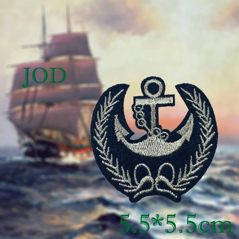 

JOD 5.5*5.5cm Anchor Navy Tactical Military Patch Applique Stickers Embroidery Iron on Patches for Clothing Clothes Badges DIY @