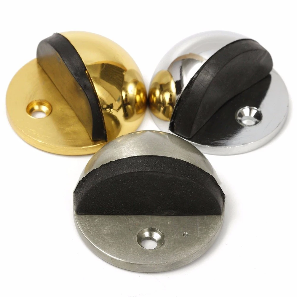 

Zinc Alloy Rubber Door Stops Non Punching Sticker Hidden Door Holders Catch Floor Mounted Nail-free Door Stop Door Hardware