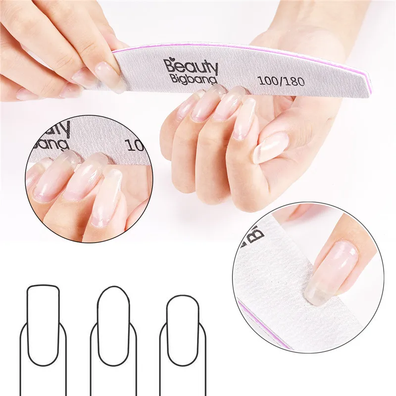 BeautyBigBang 2 шт. пилка для ногтей шлифовальный буферный блок для педикюра маникюрный полировальный лак Инструменты Профессиональные двухсторонние пилки для ногтей