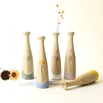 

Ceramic Arts Crafts Vase Home Decor Handmade Creative coarse pottery lotus Home Decoration Flower Pot