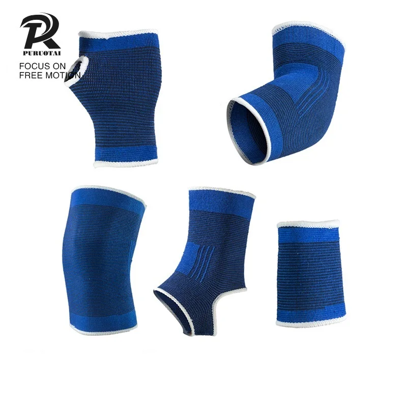 Elasticated Knee Pads Blue Knee Pads Sport Injury Orthopedic Knee Brace Elastic Bandage