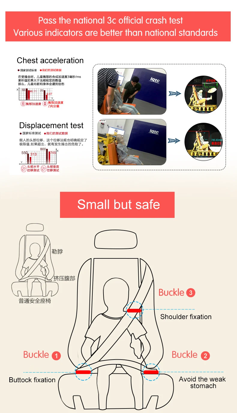 Child Car Safety Seats Mini Folding Portable Child Seat Car Seat Liner Car Seat Baby 6M~12Y