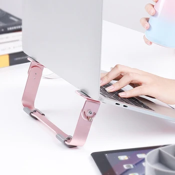 

Aluminum Alloy Laptop Cooling Stand for Macbook Angle Adjustable Increase Height Heat Reduction Bracket for Dell Lenovo Acer