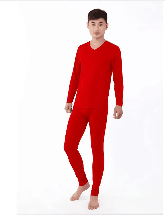 new arrival Manufacturers wholesale soft autumn winter men comfortable bamboo fiber cotton v-collar super large plus size XL-7XL best long johns for men