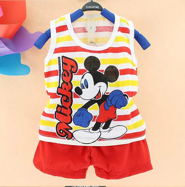 2019 حار بيع الصيف الأطفال اثنين من قطعة بدلة القطن الأطفال مجموعة ملابس الأطفال مجموعة الفتيات الفتيان مجموعة ملابس