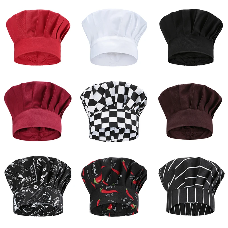

Chef Hat for Men Women Kitchen Hotel Supplies Working Mushroom Cap Adjustable Chefs Uniform Kitchen Hotel Restaurant Work Hat