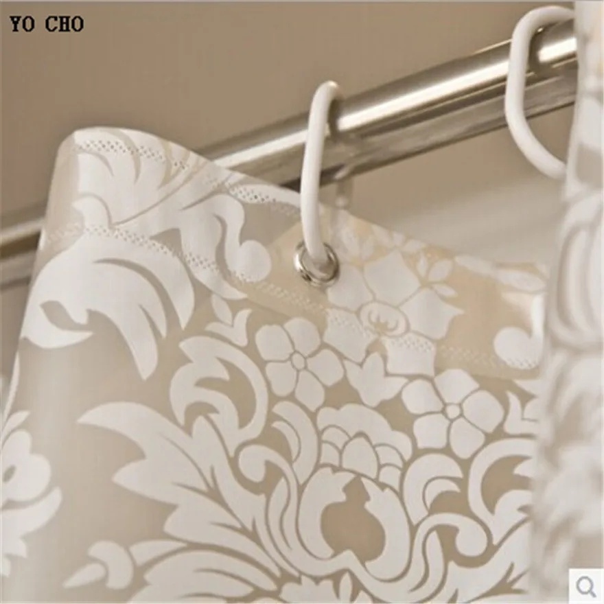 -200cm-Free-shipping-High-quality-finished-white-clover-fabric-curtain-waterproof-shower-curtain-bathroom (3)