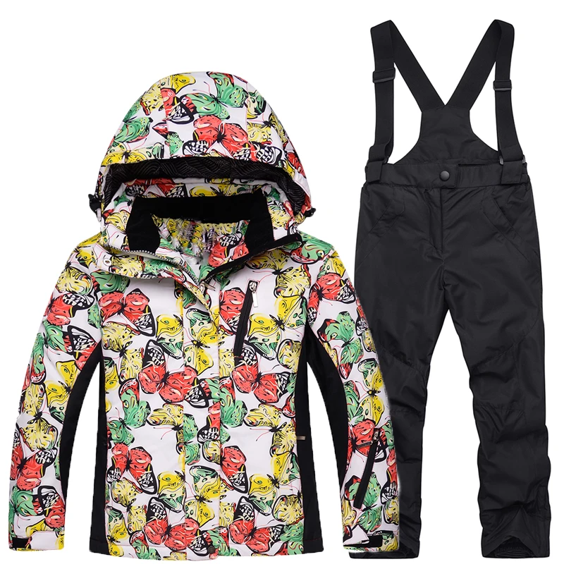 Girls Ski Suits Warm Waterproof Children Skiing Snowboarding Jackets