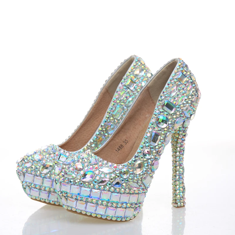 Mousseux 10cm ab 12cm Bout Ab Crystal 6cm Heels Rond 14cm 3cm Pompes Chaussures Handamde Femmes Heel Fiancée Mince Talon Mariée Mariage Talons De 8cm Haute Partie ab Bal Heel Cristal yfgYw1pfq
