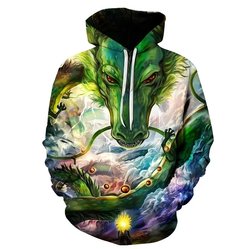

New2018 Brand Sweatshirts Men women 3d Dragon ball Print men's Hooded Hoodies Pullover Tops Dragon print sweatshirt hoodie Asian