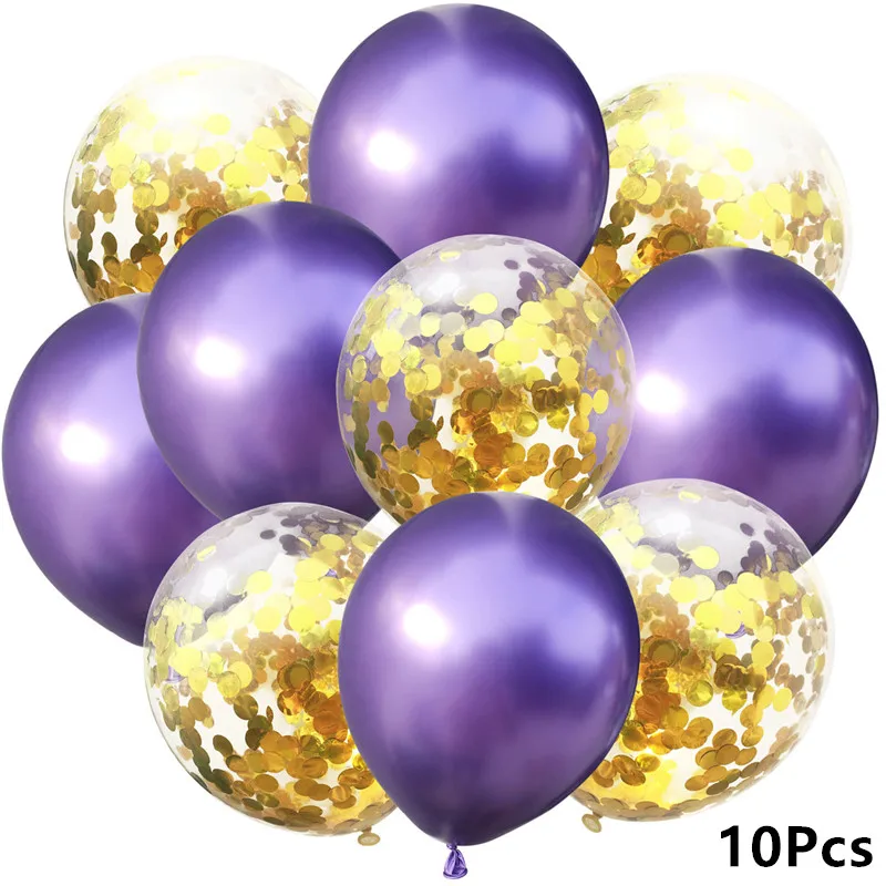 10 шт смешанные золотые свадебные шары металлические конфетти воздушные шары для дня рождения украшения для взрослых детей Детские вечерние принадлежности