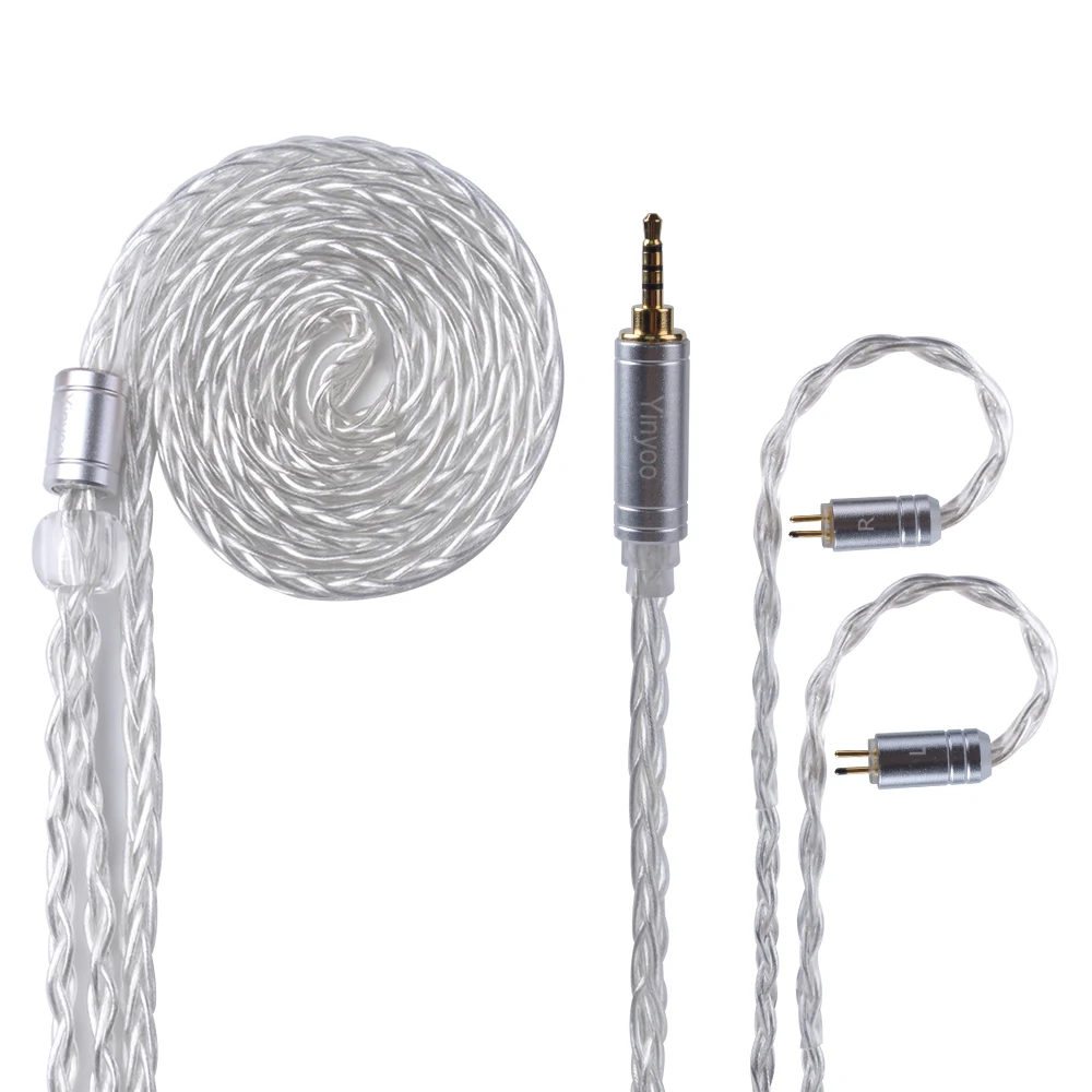 

Yinyoo 8 cores silver plated copper cable With MMCX/2pin For AS10 ZS10 ZST ZS5 ZS6 ZS7 C10 C16 TRN V80 QT5 QT2 TFZ T2 PRO