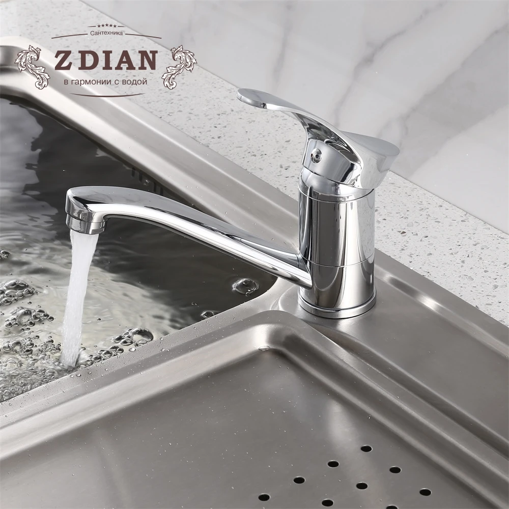 

Kitchen Faucet Sink Faucet Chrome Mixer Faucet 360 Degree Rotating Deck Mounted Cold and Hot Kitchen Mixer Taps And Hose