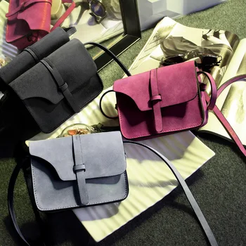 

100pcs/lot Women bags Nubuck Mini Crossbody Bags Vintage Women Shoulder Bag