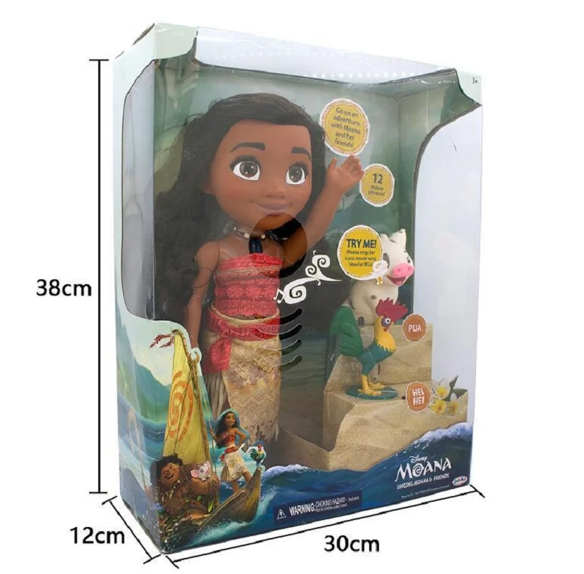 

Moana Toys Talks Sing Songs How Far I'll Go Luminescence Friends PUA HEI HEI Pig PVC Vinyl Figure Boneca Talking Singing Dolls