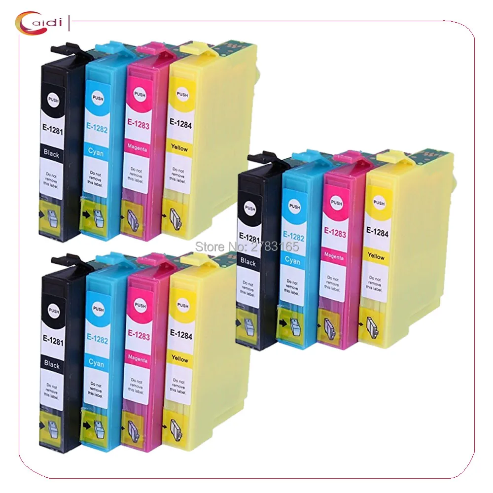 12PCS Compatible for epson T1281 ink cartridge For EPSON Stylus S22 SX125 SX130 SX230 SX235W SX420W SX425W SX430W SX435W Printer |