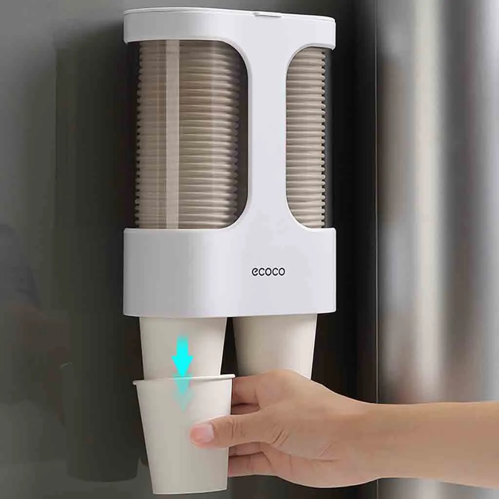 

Water Dispenser Cup rack organizer Disposable Cup Holder Automatic Storage Rack Cup sponge holder shelves for wall