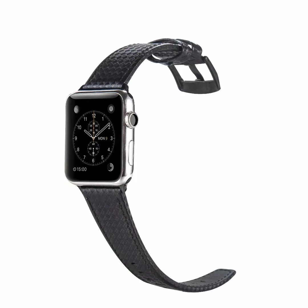 Углеродное волокно группа шов Стиль браслет для наручных часов Apple Watch 4 40 мм 44 мм серии 3 сменный браслет наручных часов ремень Для мужчин/Для женщин, 38, 42 мм, версия
