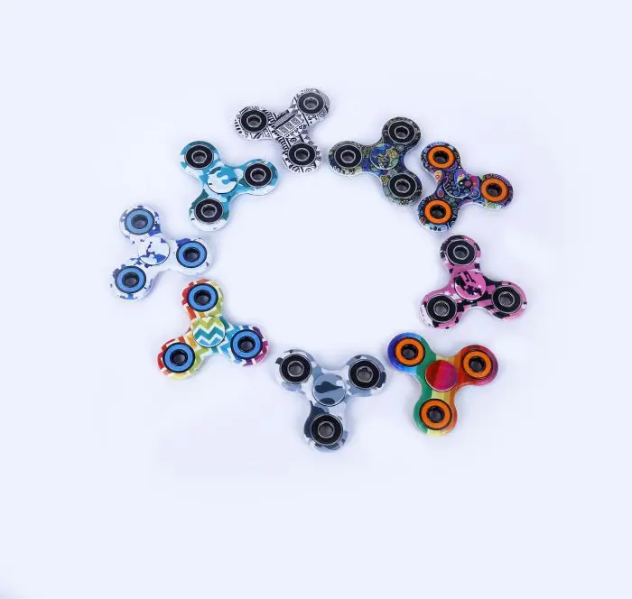 Colorido Dedo Gyro Spinner Fidget Dedo Rotação Espiral Descompressão Camuflagem