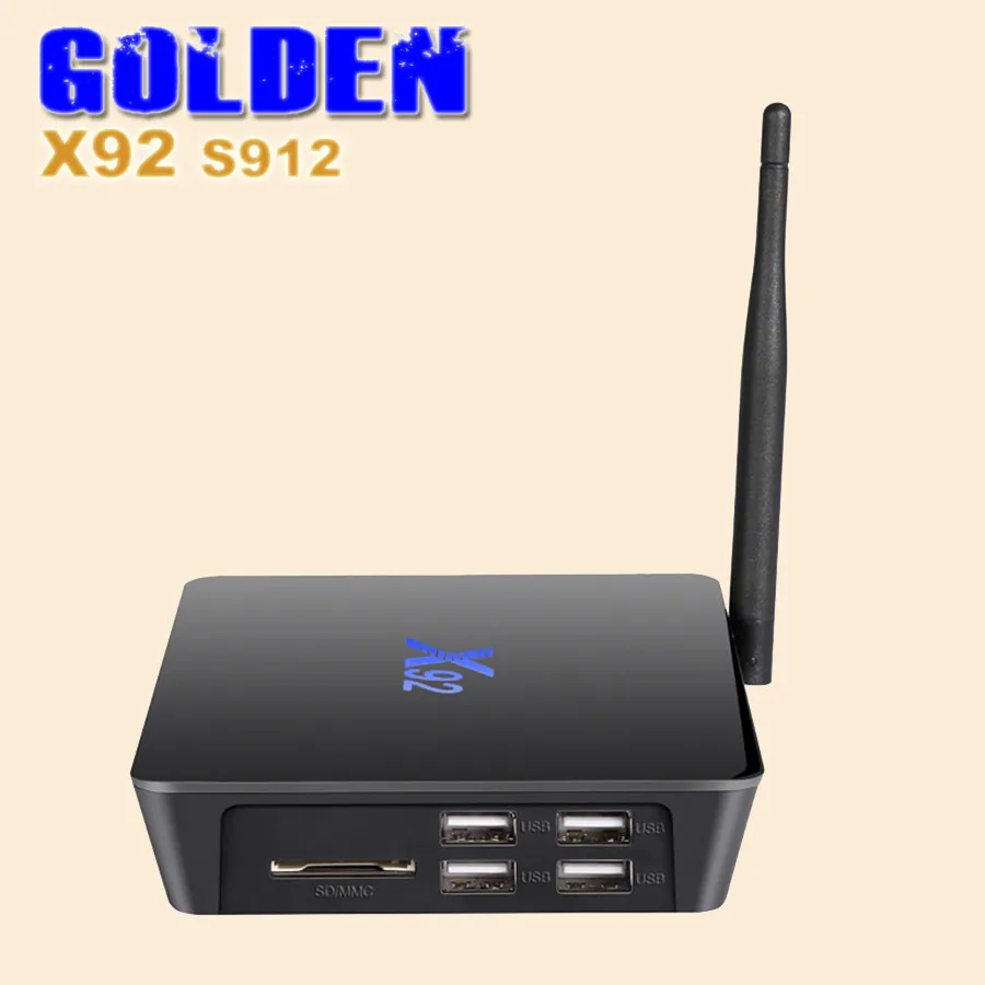 1 шт. X92 2 ГБ/16 ГБ 3 ГБ/16 ГБ Android 6,0 Smart tv Box Amlogic S912 Восьмиядерный процессор 16,1 полностью 5G Wifi 4K H.265 телеприставка