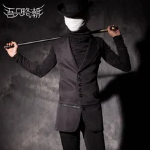 S-XXL! г. весна Личность мужчины Тонкий Топ жилет Повседневная универсальная жилет мужская одежда певица костюмы