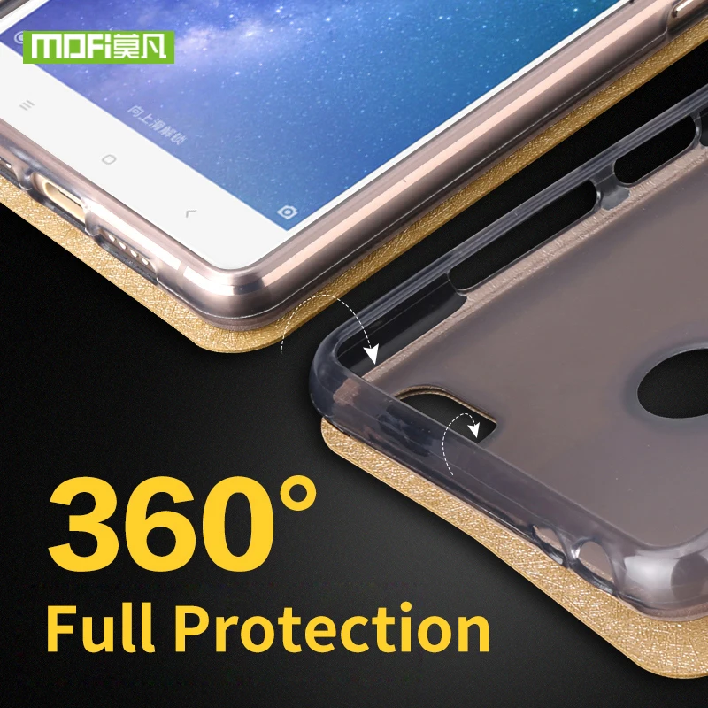 Для Xiaomi Redmi 5 Plus кожаный чехол MOFI откидная крышка силиконовый 360 Защита Shockpoor для