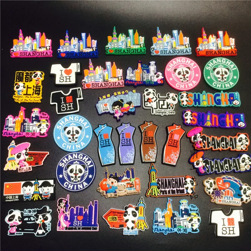 

I Love Shanghai Refrigerator Fridge Magnets Souvenir China 3D Silicone Magnetic Stickers Home Decoration