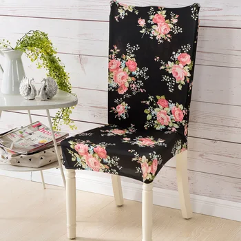 

1Pcs 2020 Spandex Elastic rural Style vintage Flower Pattern Chair Covers Dustproof Cozy Stretch Modern Party Dining Seat Cover