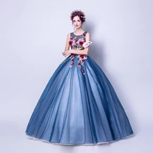 Angel Wedding Dress Marriage Evening Bride Party Prom Bridal Gown Vestido De Noiva Blue camouflage, fantasy flowers 2017 7572
