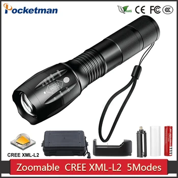 

A17 LED XM-L L2 Flashlight Torch 5000 Lumens Portable Ultra Bright Zoomable for Camping, Patrolling, Night Riding, Emergency Z35