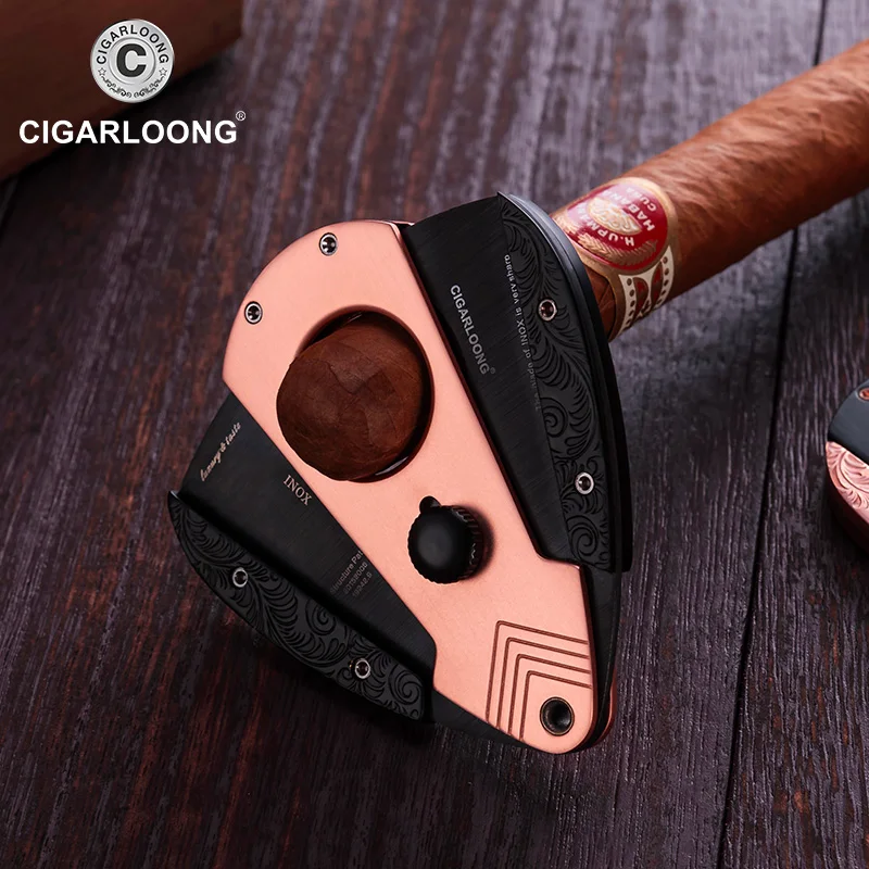  CIGARLOONG Cigar Cutter Sharp Blade Krupp Stainless Steel Portable Cigar Scissors CC-0017