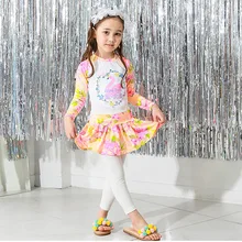 Детский купальник для девочек; коллекция года; купальный костюм для девочек; бикини; детская юбка; брюки с длинными рукавами; полиэстер с животными