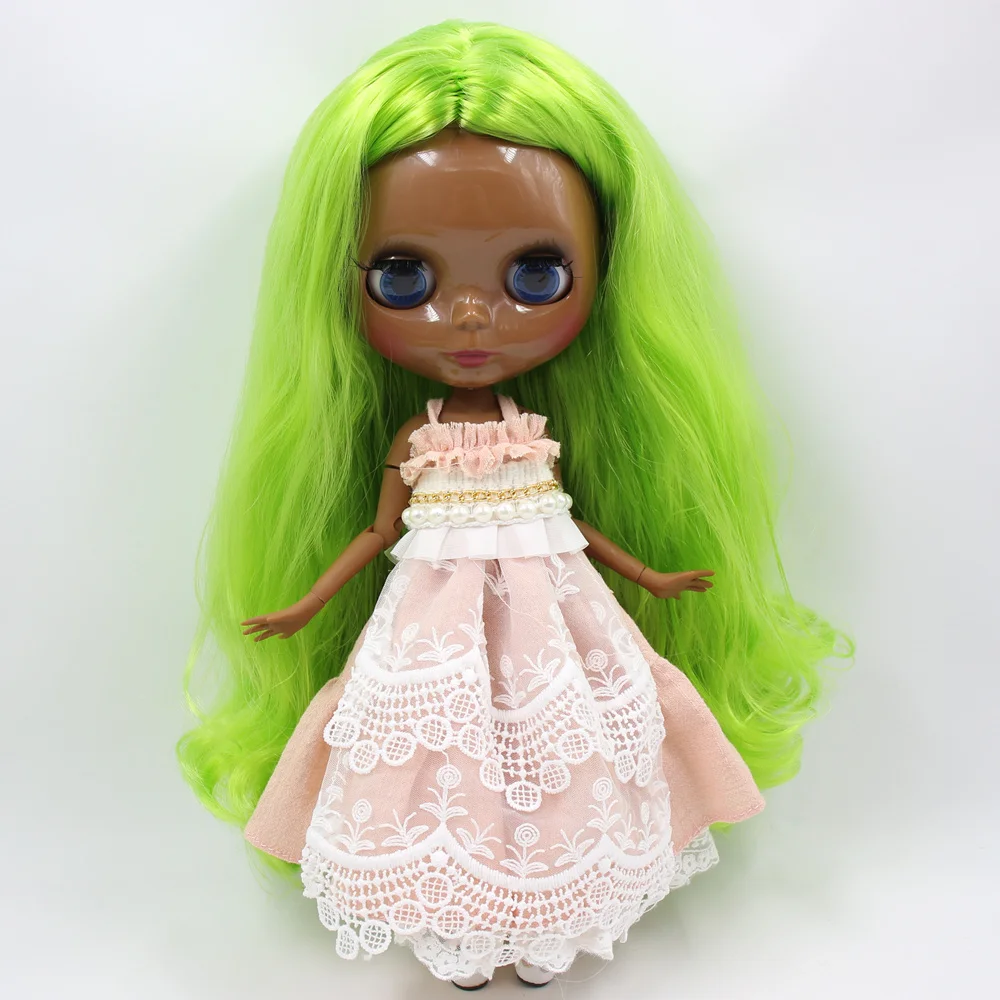 ICY Nude Blyth изготовленная на заказ кукла No. QM422 зеленые волосы 1/6 bjd, pullip, licca, jerryberry