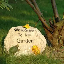 Garden Rockery Welcome Sign House Garden Garden Creative Art Decoration Countertop Decoration free shipping