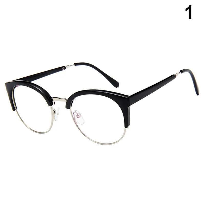 1 шт винтажные очки с прозрачными линзами, полуметаллическая оправа, пылезащитные легкие декоративные очки AIC88 - Цвет оправы: 1