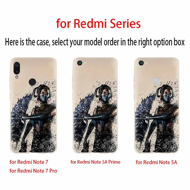 Модный мягкий ТПУ чехол Mortal Kombat для Xiaomi Redmi 9a 8a 7a 6a 5a Note 9 8 7 6 5 Pro 8t y3|Бамперы| |