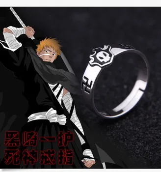 

BLEACH Kurosaki ichigo Anime 925 Sterling Silver Adjustable Ring #7 Cosplay