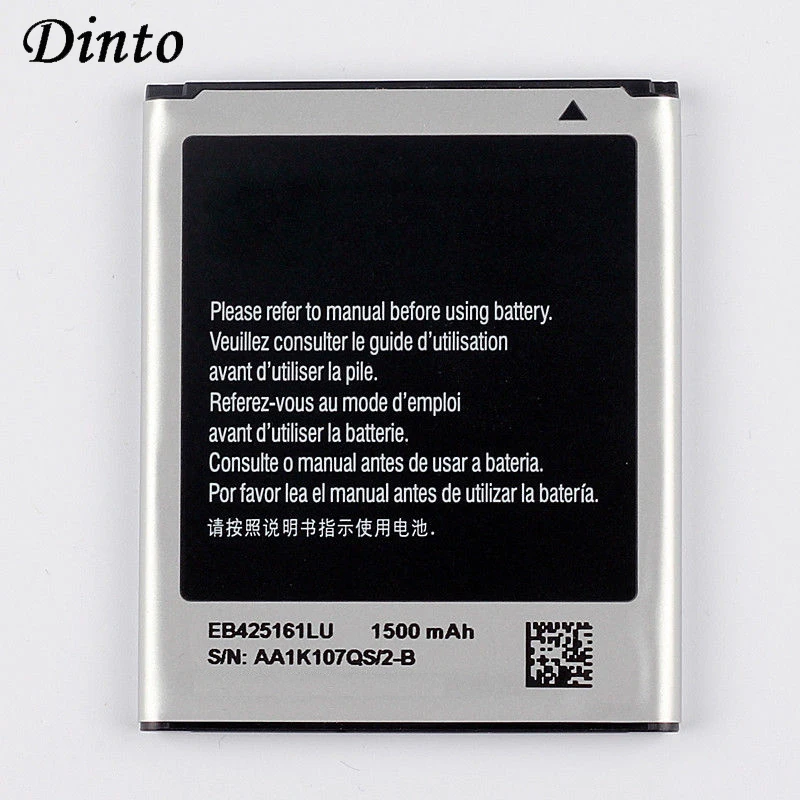 Dinto 1 шт. 1500 мАч EB425161LU аккумулятор для телефона Samsung GT-S7562L S7560 S7566 S7568 S7572 S7580 S7582 i8160 i8190