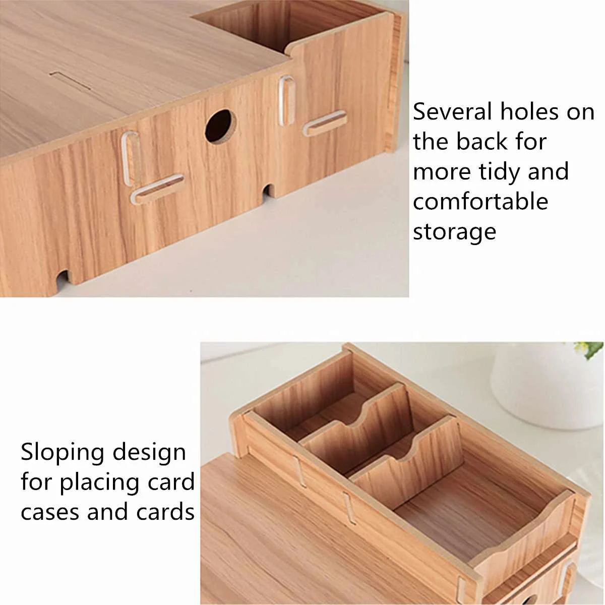  Multi-function Desktop Monitor Stand Computer Screen Riser Wood Shelf Plinth Strong Laptop Stand De