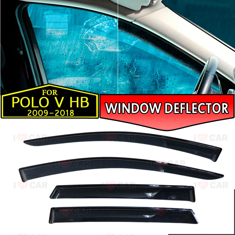 

Window deflector for Volkswagen Polo 2009-2018 Hatchback car window deflector wind guard vent sun rain visor cover car styling
