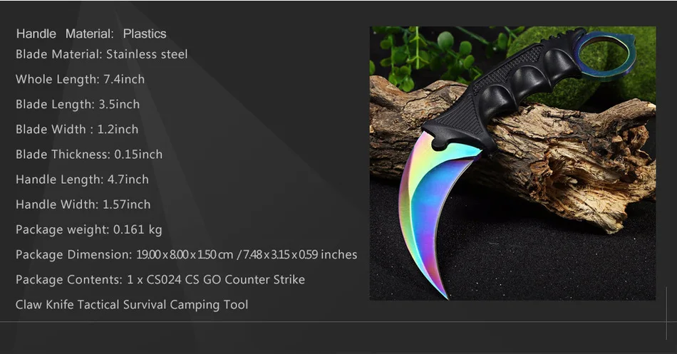 CS GO нож в стиле игры "Counter-Strike" hawkbill Тактический Коготь karambit шейный нож настоящий боевой бой лагерь Поход на открытом воздухе защита атака подарок