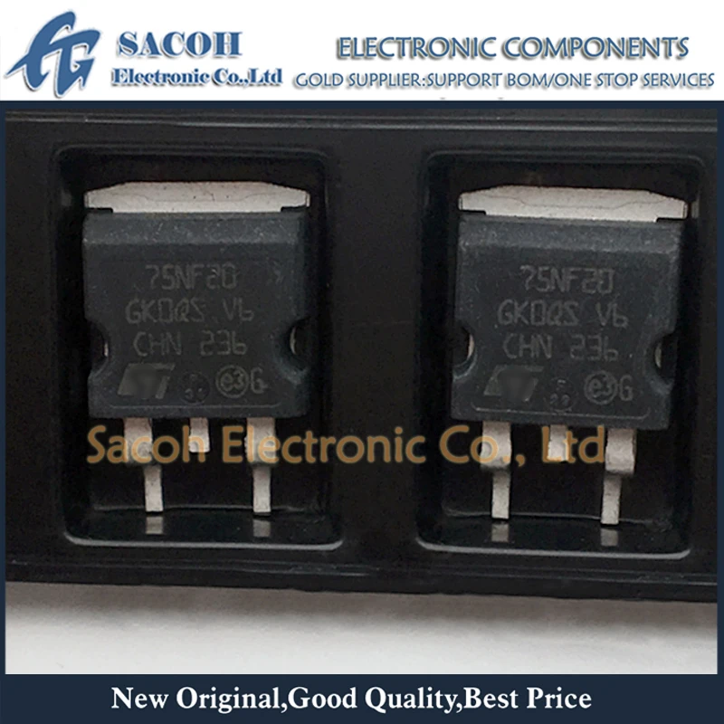 

New Original 10PCS/Lot STB75NF20 75NF20 OR STP75NF20 P75NF20 OR STB75NH02LT4 STB75NH02L TO-263 N-Channel 200V 75A Power MOSFET