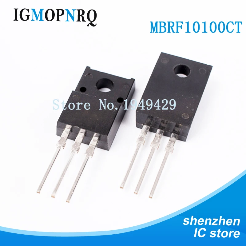 

10PCS/lot MBRF10100CT 10100 MBRF10100 TO-220 Schottky diode with rectifier 10 Amp Volt 100 Dual