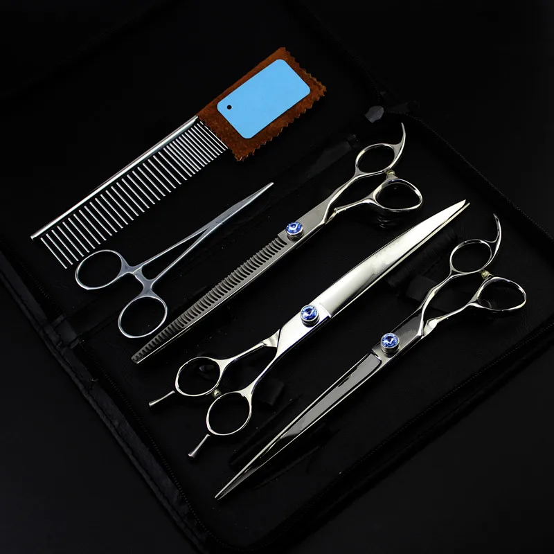 5 kit upscale Professional Japan 8 inch pet dog grooming hair scissors cutting shears thinning