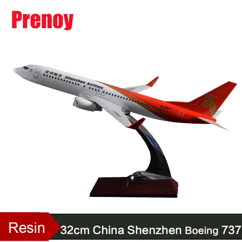 

32cm Resin Aircraft Model B737 China Shenzhen Airline Aviation Model Boeing 737 Airplane Airbus Model Shenzhen Plane Stand Craft