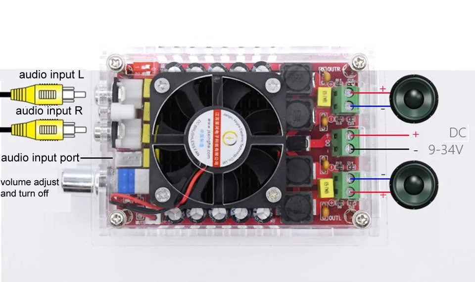 XH A101 TDA7498 100W + DC9 34V 24V Плата цифрового усилителя высокой мощности с чехлом и