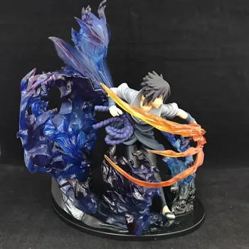 

Anime Naruto PVC Action Figure Zero Uchiha Sasuke Blue Fire Collection Model Toy 21cm